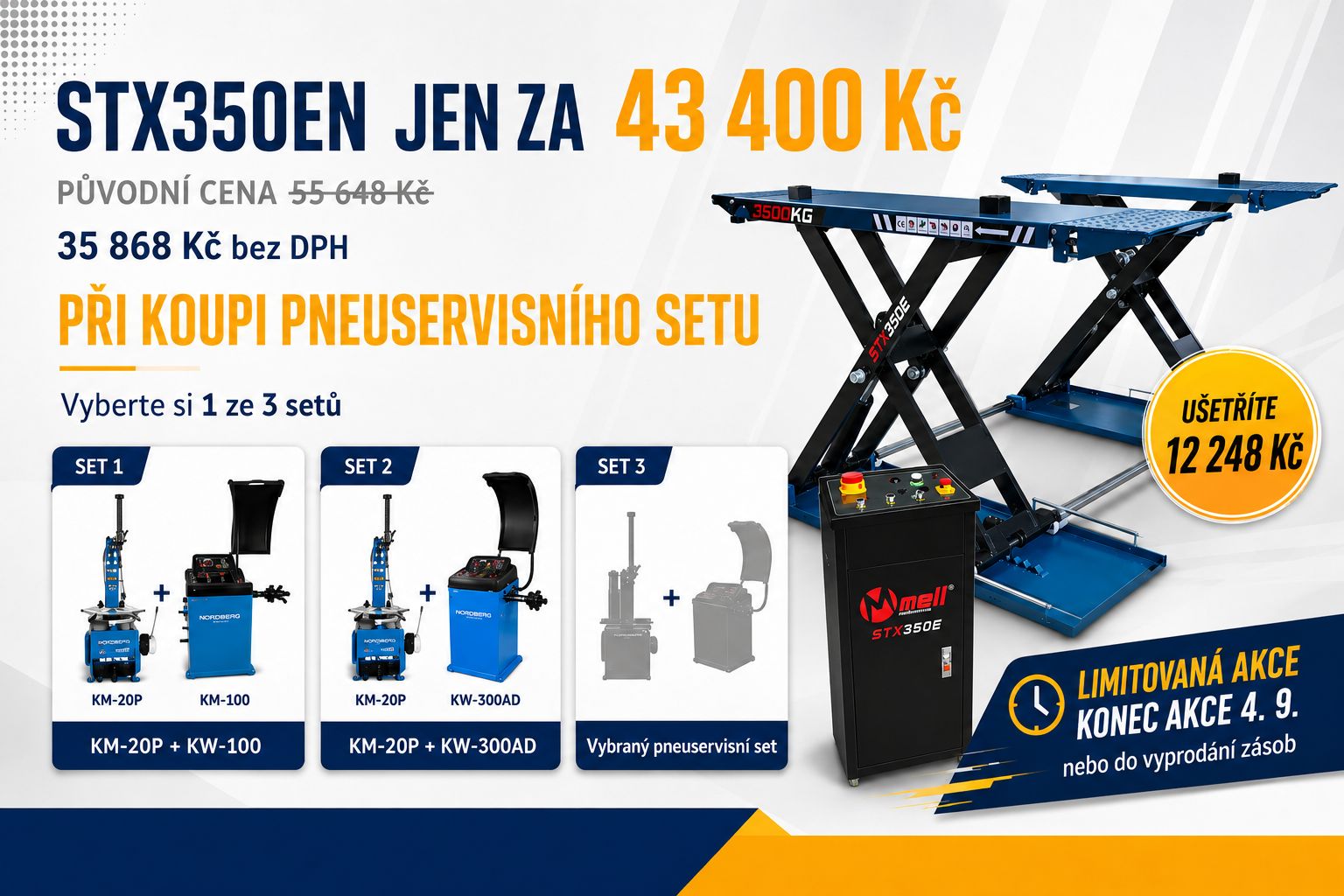 Akce: zvýhodněný zvedák STX350E ke každému setu pro pneuservis